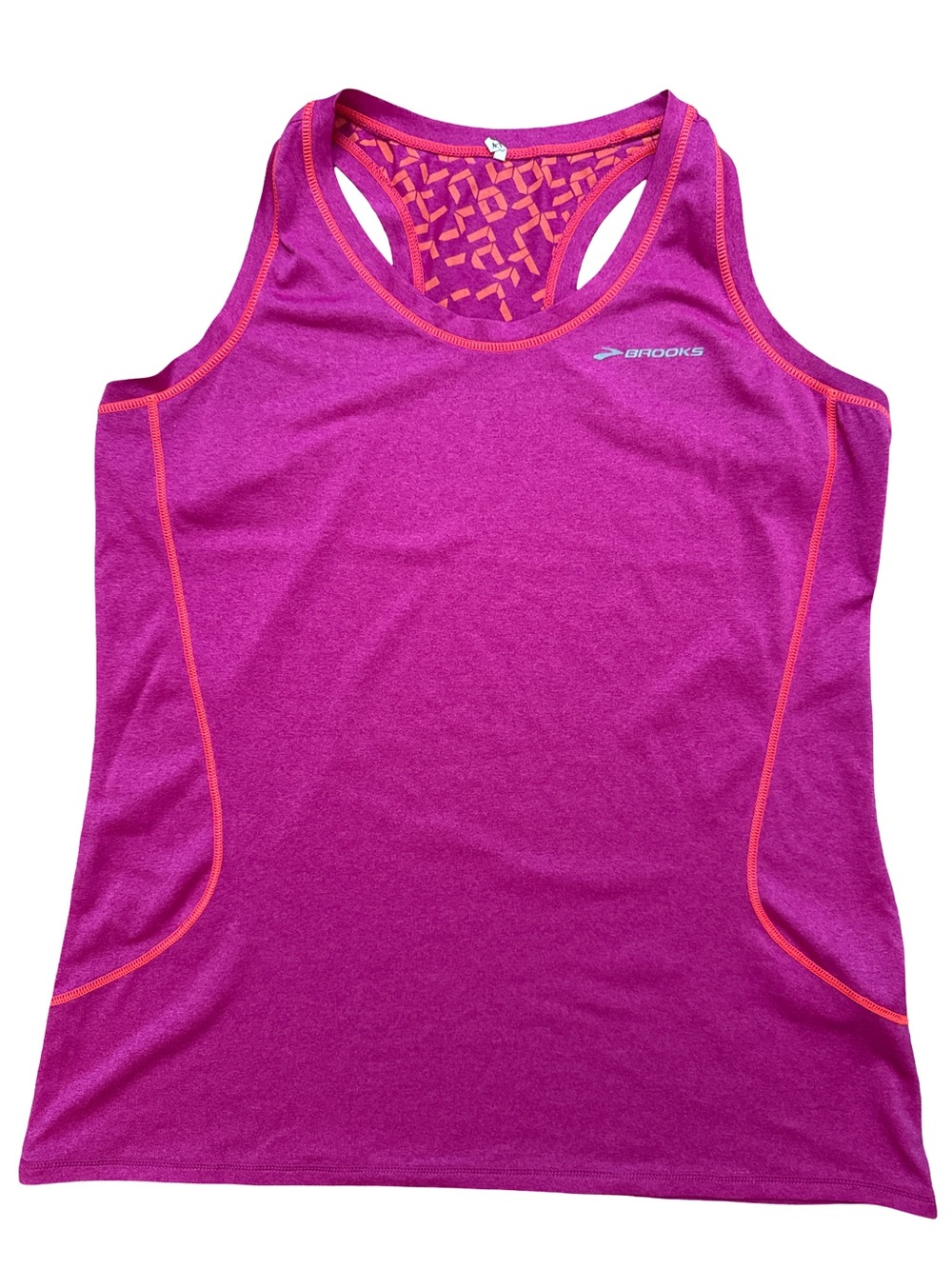 Brooks Sleeveless Tank Top Workout‎ Top Logo Women’s Size Large Pink Athletic